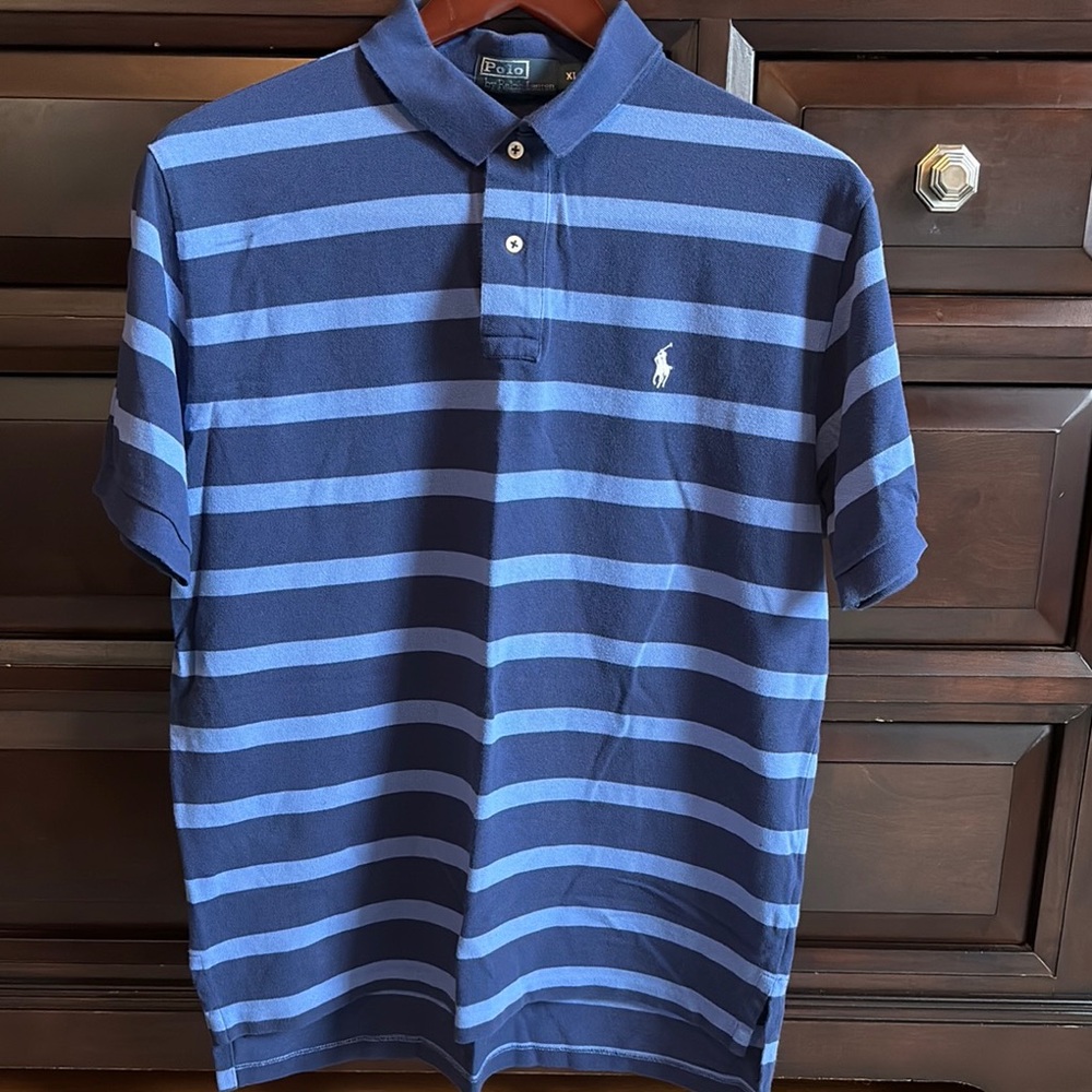 Polo by Ralph Lauren Men's Blue Striped Shirt